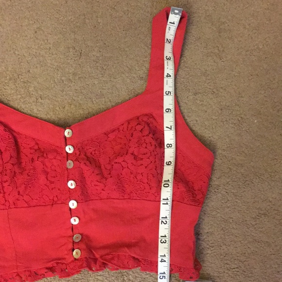 Free people red lace crop top- tags still on - Picture 7 of 7